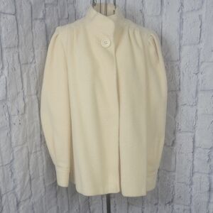 Vintage Ashley Scott Ivory/Cream Wool Blend USA Cape Coat